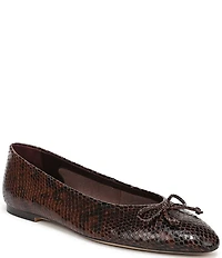 Franco Sarto Rosalee Snake Print Leather Ballet Bow Flats