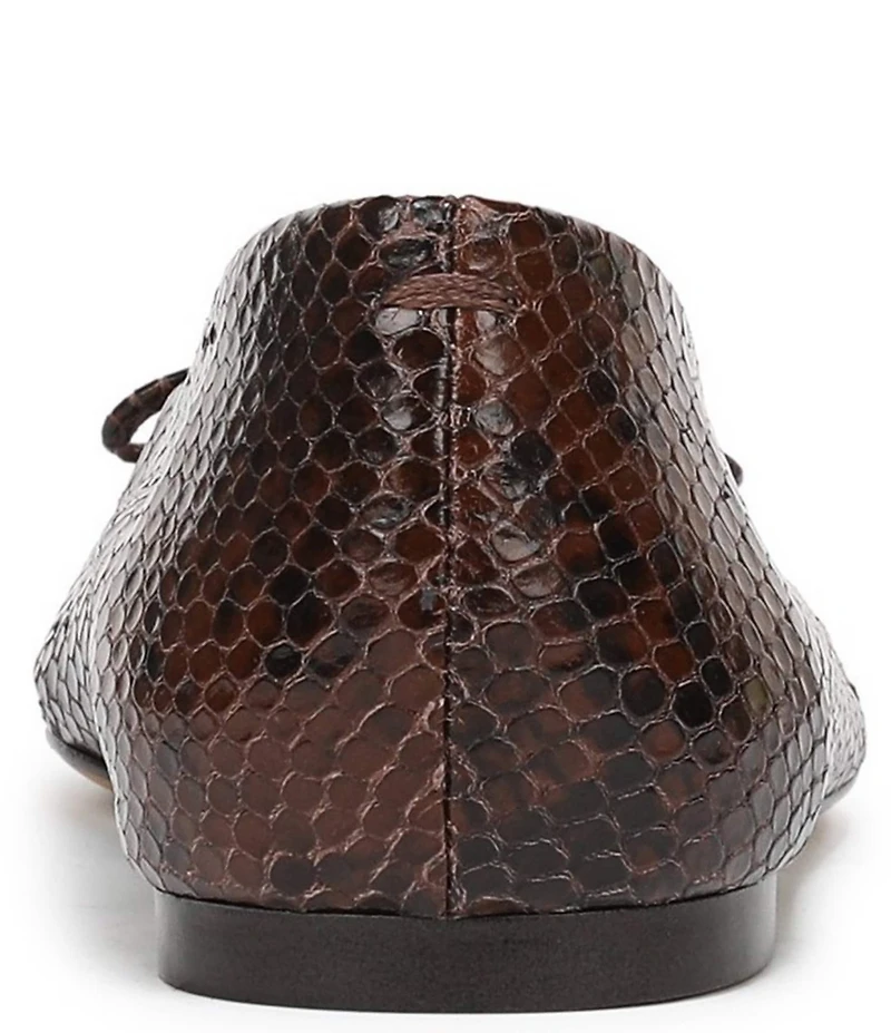 Franco Sarto Rosalee Snake Print Leather Ballet Bow Flats