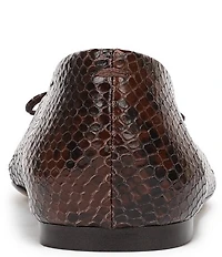 Franco Sarto Rosalee Snake Print Leather Ballet Bow Flats
