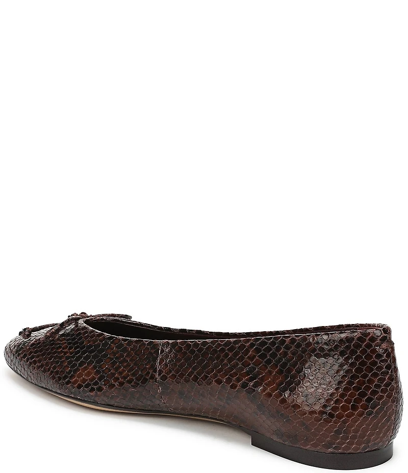 Franco Sarto Rosalee Snake Print Leather Ballet Bow Flats