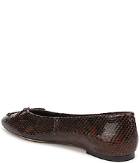 Franco Sarto Rosalee Snake Print Leather Ballet Bow Flats