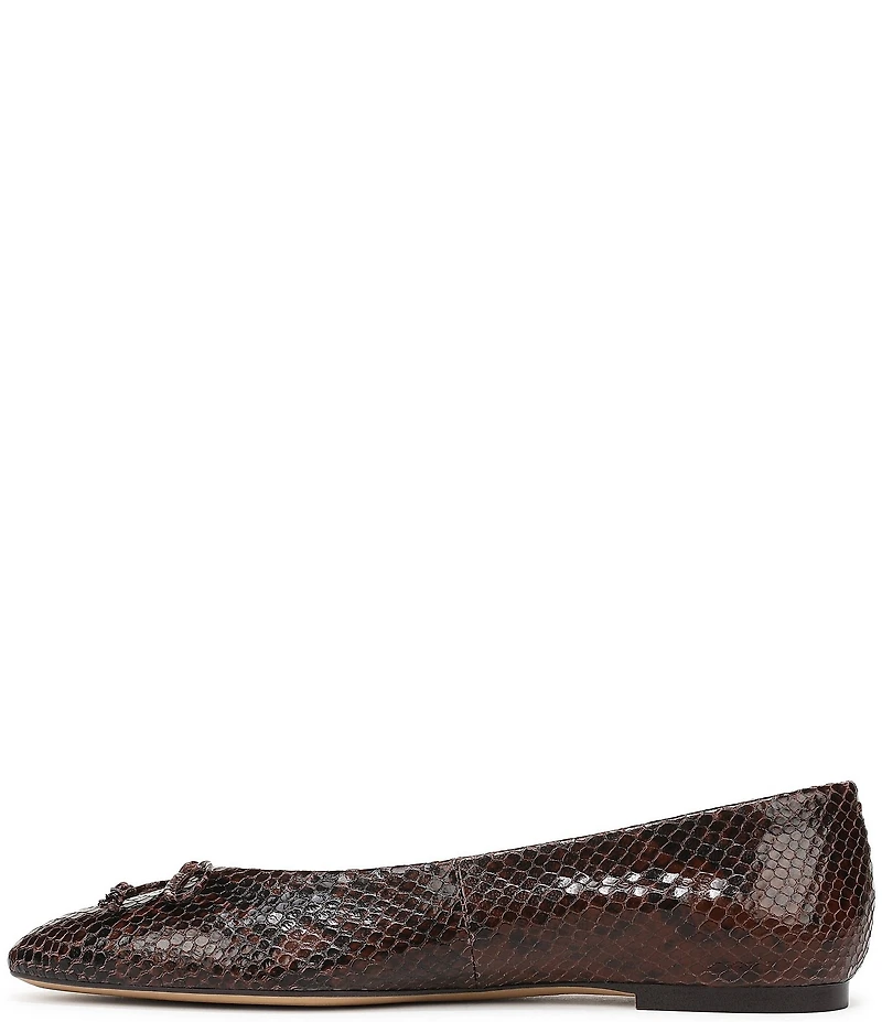 Franco Sarto Rosalee Snake Print Leather Ballet Bow Flats