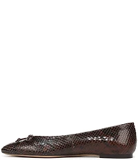 Franco Sarto Rosalee Snake Print Leather Ballet Bow Flats