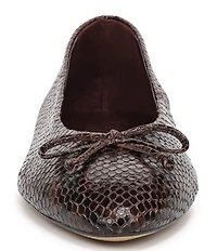 Franco Sarto Rosalee Snake Print Leather Ballet Bow Flats