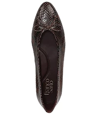 Franco Sarto Rosalee Snake Print Leather Ballet Bow Flats