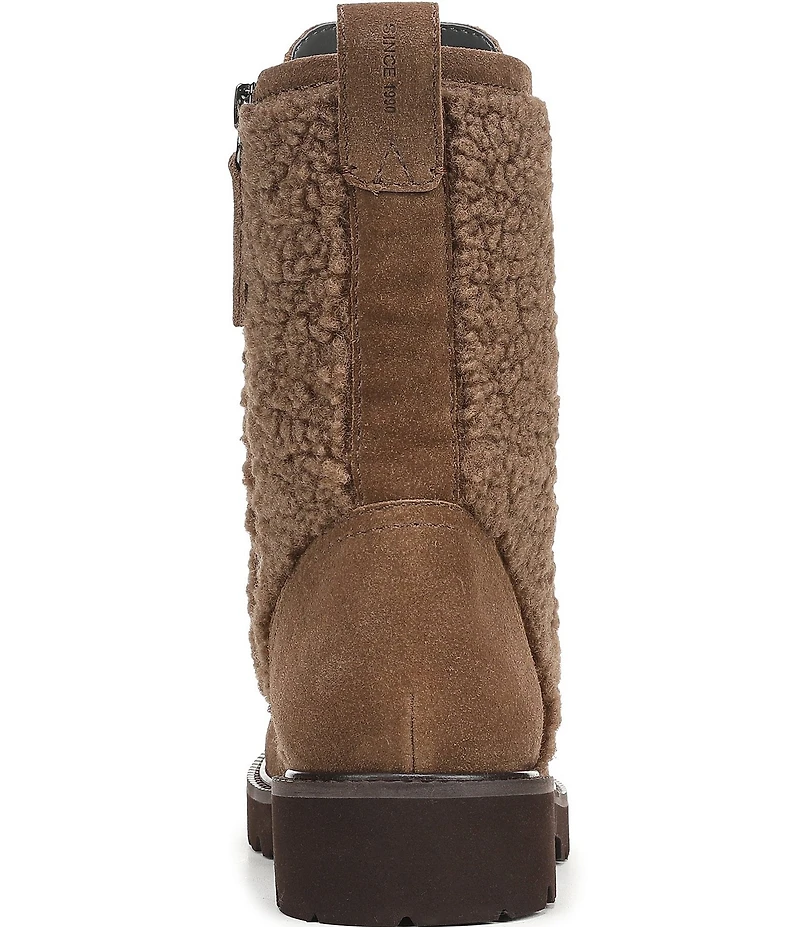Franco Sarto Safira2 Suede Faux Shearling Combat Boots