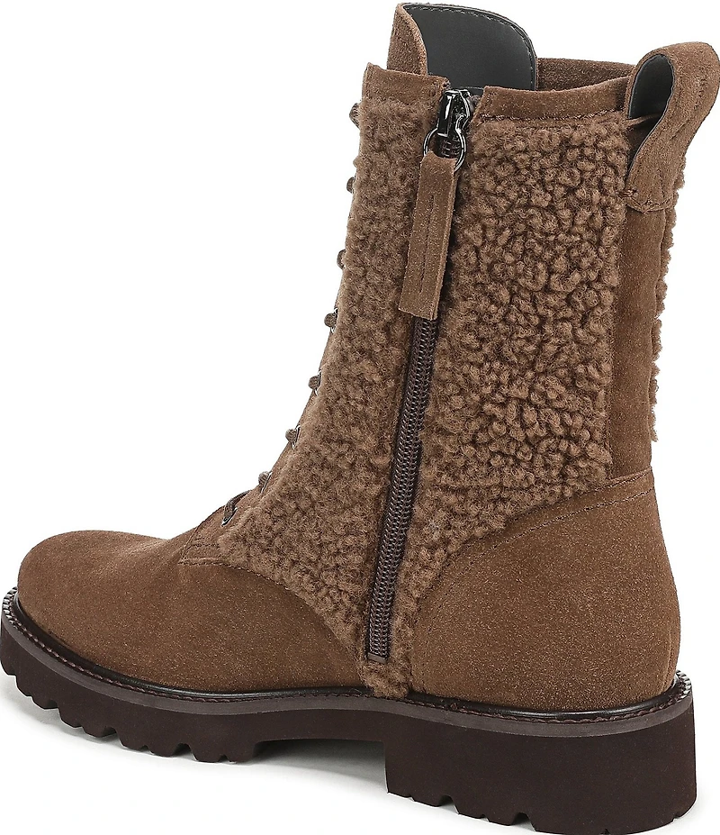Franco Sarto Safira2 Suede Faux Shearling Combat Boots