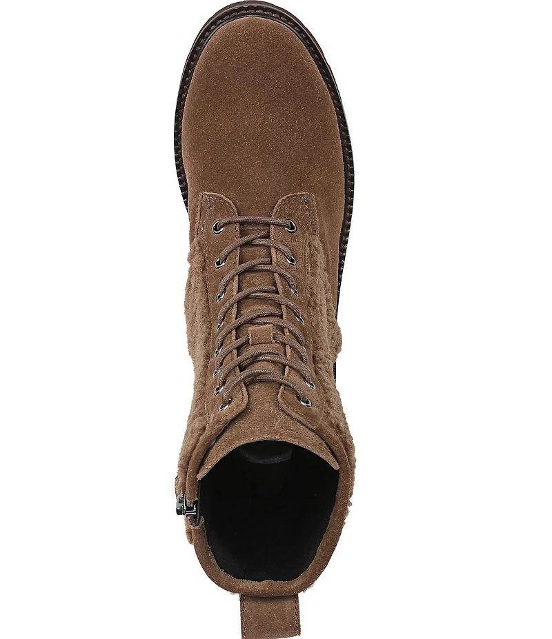 Franco Sarto Safira2 Suede Faux Shearling Combat Boots