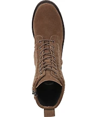 Franco Sarto Safira2 Suede Faux Shearling Combat Boots