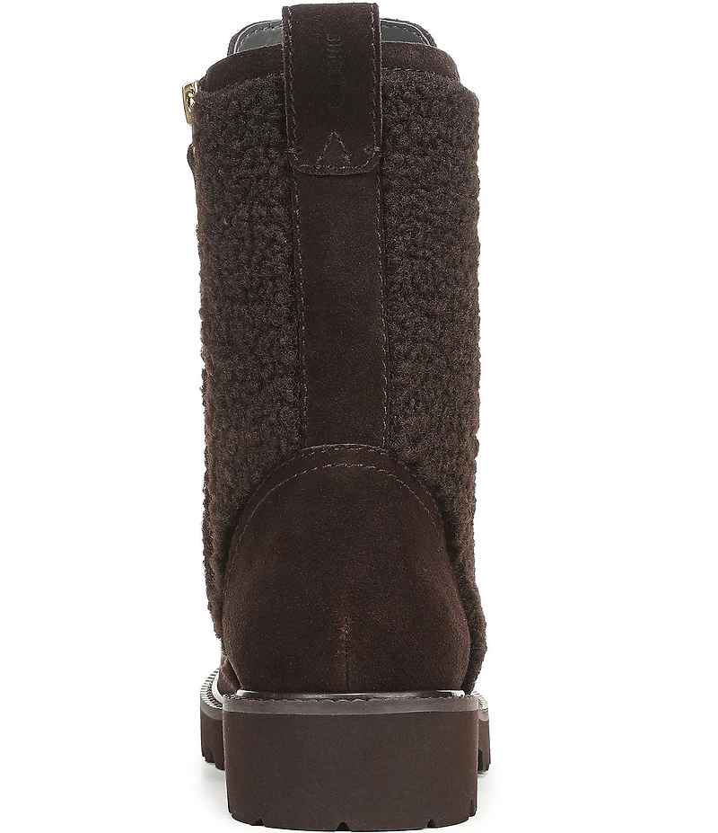 Franco Sarto Safira2 Suede Faux Shearling Combat Boots