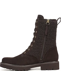Franco Sarto Safira2 Suede Faux Shearling Combat Boots