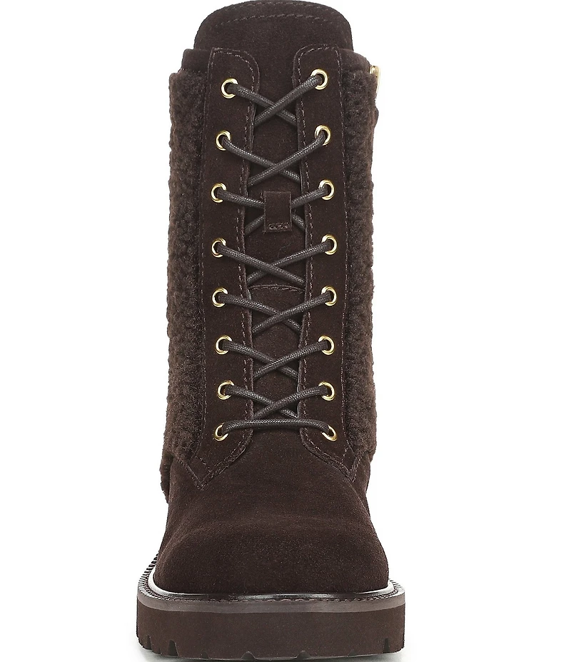 Franco Sarto Safira2 Suede Faux Shearling Combat Boots
