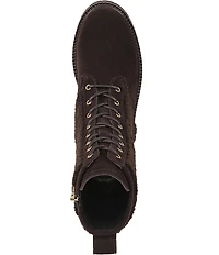 Franco Sarto Safira2 Suede Faux Shearling Combat Boots