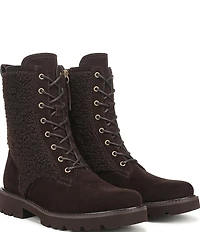 Franco Sarto Safira2 Suede Faux Shearling Combat Boots