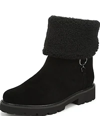 Franco Sarto Sahana Suede Sherpa Collar Booties