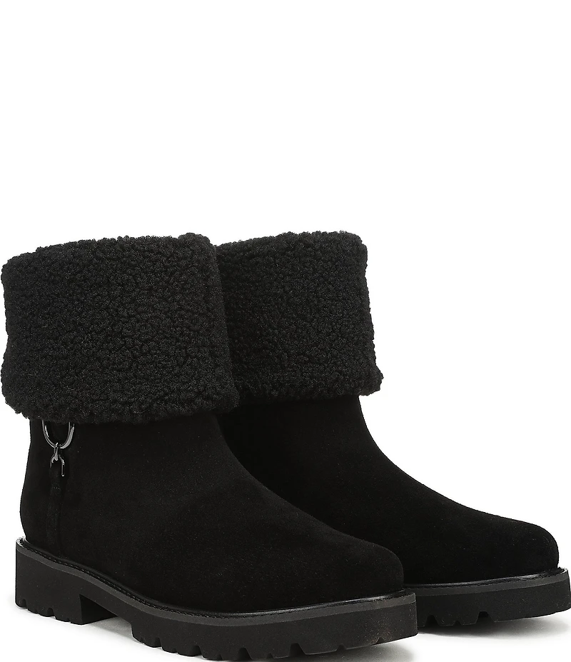 Franco Sarto Sahana Suede Sherpa Collar Booties