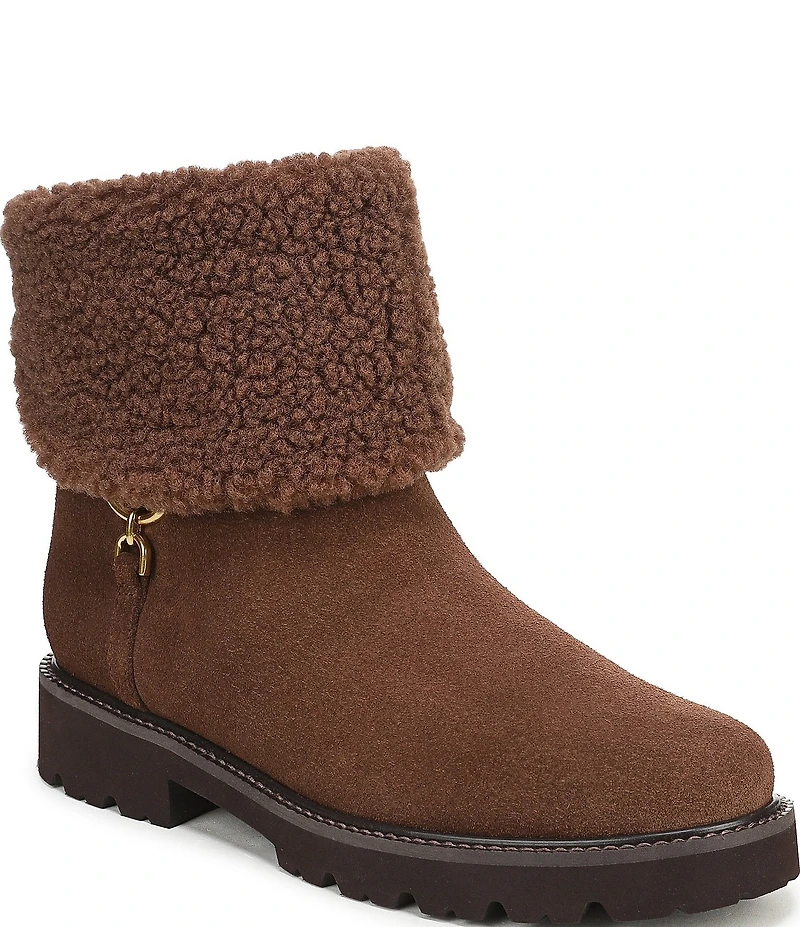 Franco Sarto Sahana Suede Sherpa Collar Booties