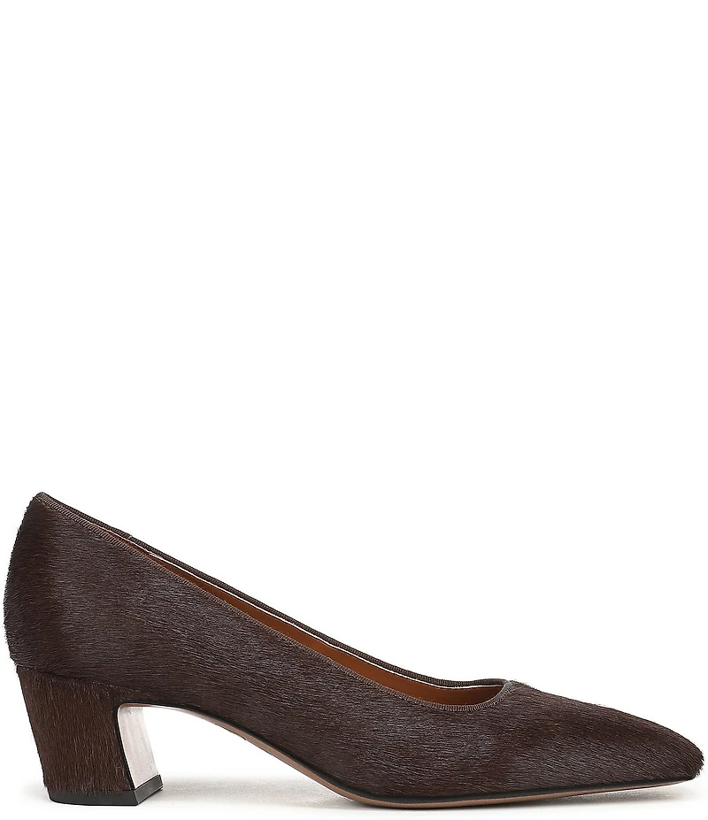 Franco Sarto Salino Calf Hair Square Toe Block Heel Pumps