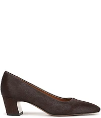 Franco Sarto Salino Calf Hair Square Toe Block Heel Pumps