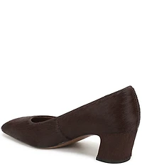 Franco Sarto Salino Calf Hair Square Toe Block Heel Pumps