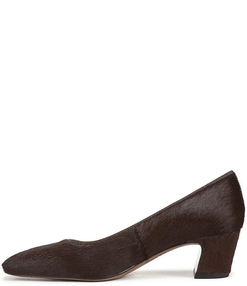 Franco Sarto Salino Calf Hair Square Toe Block Heel Pumps