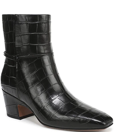 Franco Sarto Saydie Croco Embossed Leather Booties