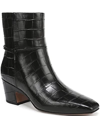 Franco Sarto Saydie Croco Embossed Leather Booties