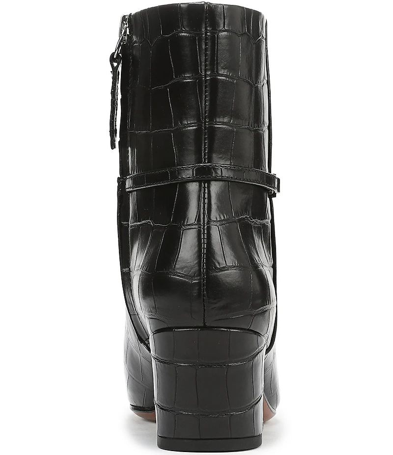 Franco Sarto Saydie Croco Embossed Leather Booties