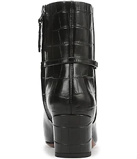Franco Sarto Saydie Croco Embossed Leather Booties