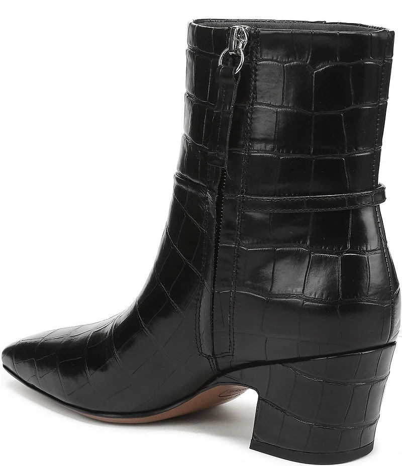Franco Sarto Saydie Croco Embossed Leather Booties