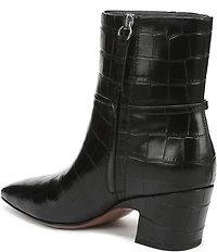 Franco Sarto Saydie Croco Embossed Leather Booties