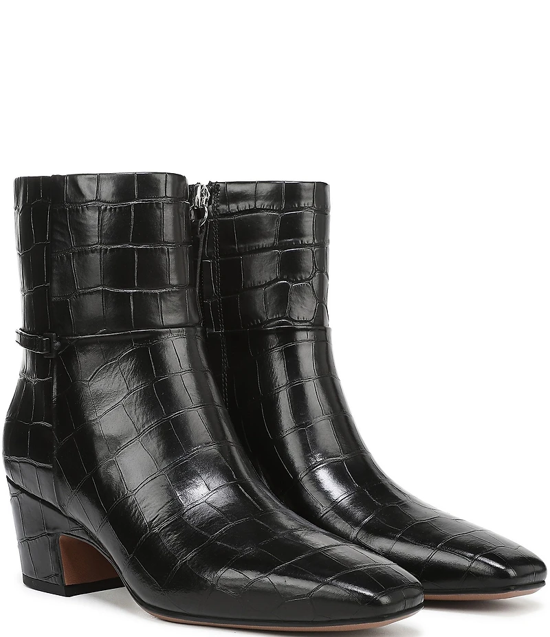 Franco Sarto Saydie Croco Embossed Leather Booties