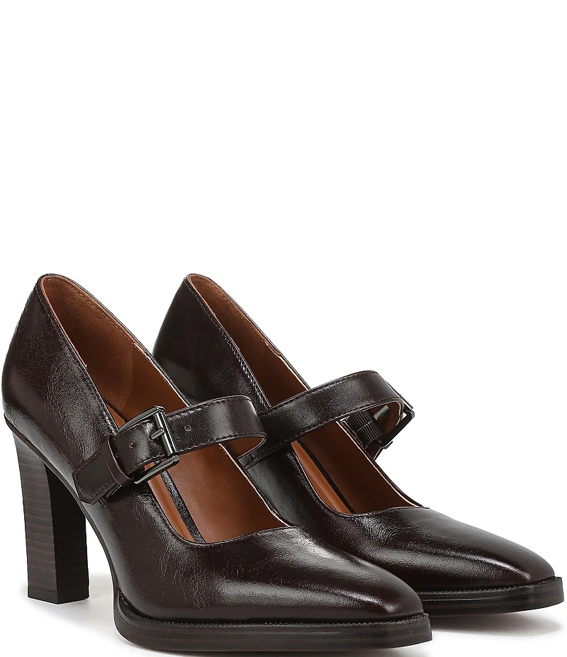 Franco Sarto Shalina Leather Mary Jane Block Heel Pumps