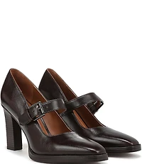 Franco Sarto Shalina Leather Mary Jane Block Heel Pumps