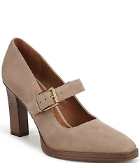 Franco Sarto Shalina Suede Mary Jane Block Heel Pumps