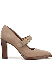 Franco Sarto Shalina Suede Mary Jane Block Heel Pumps