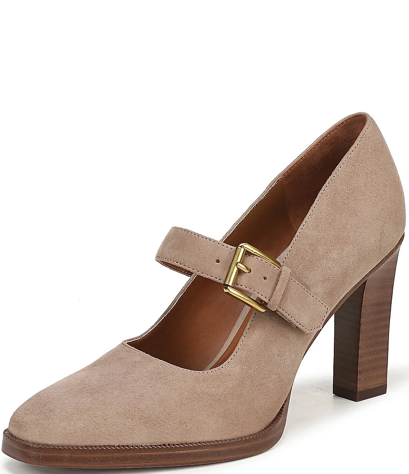 Franco Sarto Shalina Suede Mary Jane Block Heel Pumps