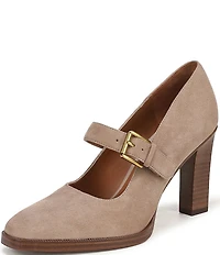 Franco Sarto Shalina Suede Mary Jane Block Heel Pumps