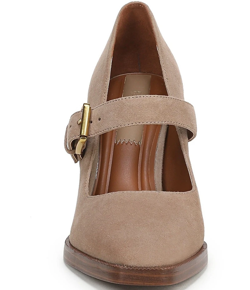 Franco Sarto Shalina Suede Mary Jane Block Heel Pumps