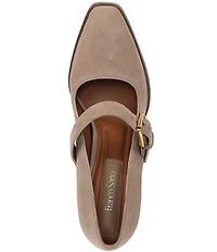 Franco Sarto Shalina Suede Mary Jane Block Heel Pumps