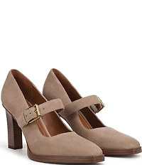 Franco Sarto Shalina Suede Mary Jane Block Heel Pumps