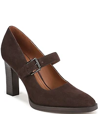 Franco Sarto Shalina Suede Mary Jane Block Heel Pumps