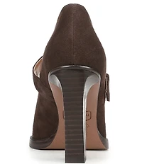Franco Sarto Shalina Suede Mary Jane Block Heel Pumps
