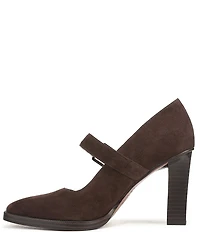 Franco Sarto Shalina Suede Mary Jane Block Heel Pumps