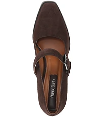 Franco Sarto Shalina Suede Mary Jane Block Heel Pumps
