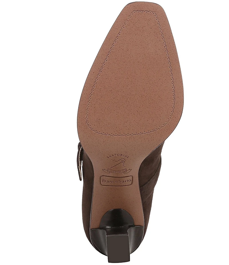 Franco Sarto Shalina Suede Mary Jane Block Heel Pumps