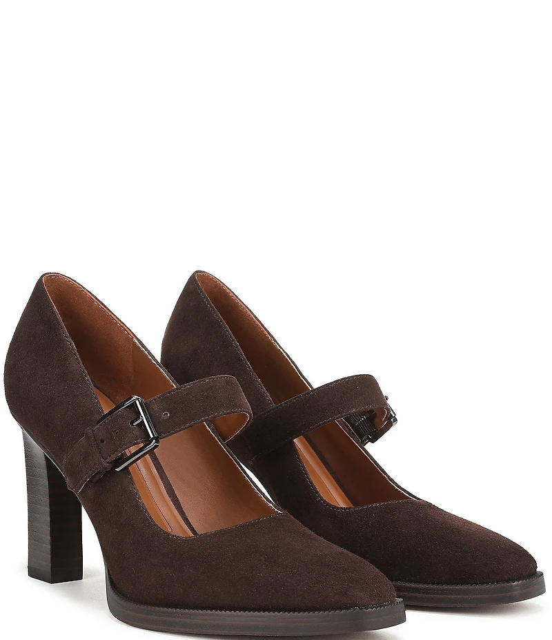Franco Sarto Shalina Suede Mary Jane Block Heel Pumps