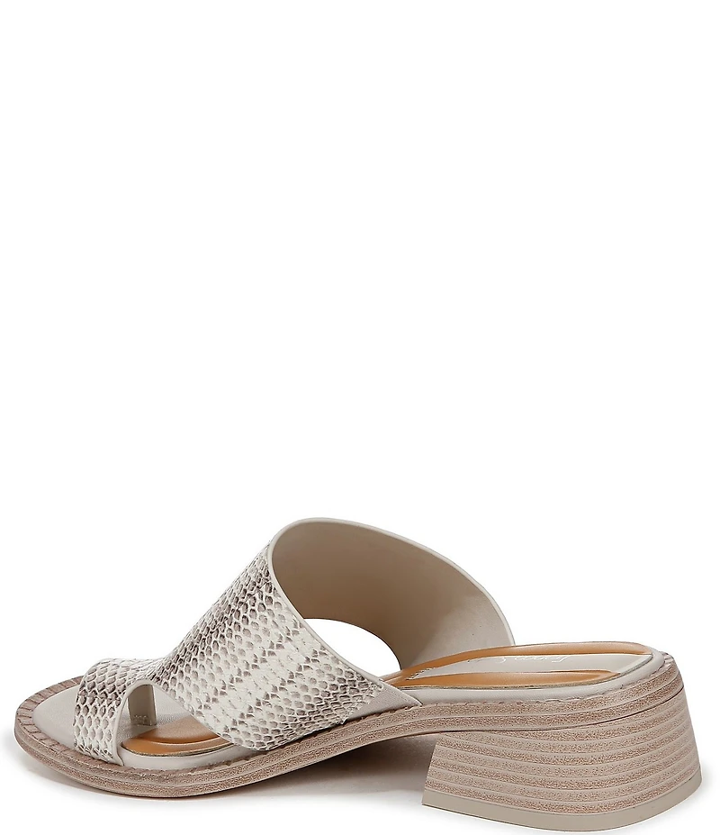 Franco Sarto Sia Snake Print Leather Toe Loop Sandals