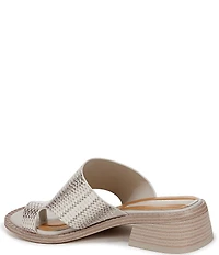 Franco Sarto Sia Snake Print Leather Toe Loop Sandals
