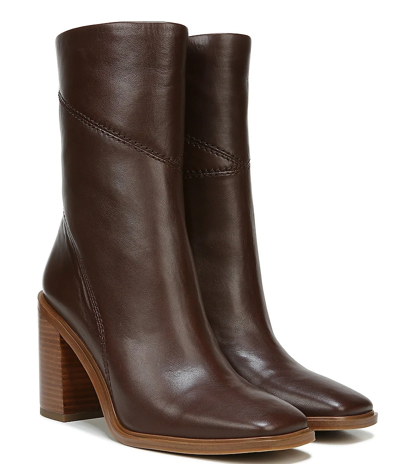 Franco Sarto Stevie Leather Square Toe Booties